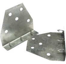 Dva kovové spojovacie prvky s otvormi