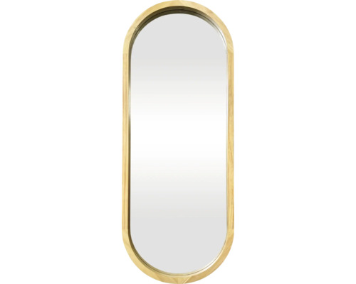 Oválne zrkadlo s dreveným rámom