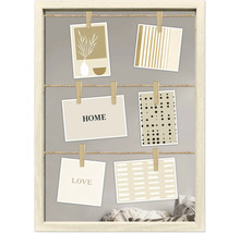 Dekoratívny rám na fotografie so šnúrkami a sponkami na zavesenie fotografií