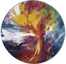 Okrúhly koberec s abstraktným vzorom