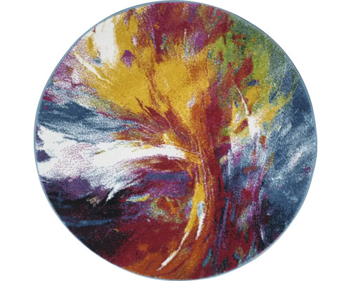 Okrúhly koberec s abstraktným vzorom