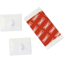 Dva lepiace háčiky Tesa s príslušnými lepiacimi pásikmi