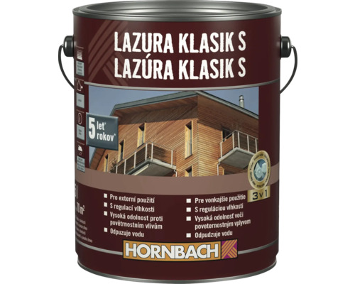 Lazúra na drevo v kovovom vedre na vonkajšie použitie