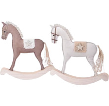 Dva hojdací koníky z dreva a látky