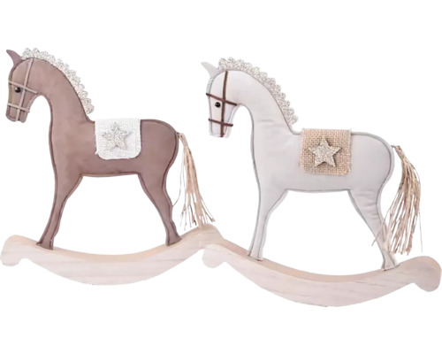 Dva hojdací koníky z dreva a látky