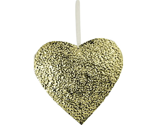 Závesná vianočná ozdoba srdca METAL kov zlatá 27x26x2, 5 cm Dekoratívne srdce na zavesenie