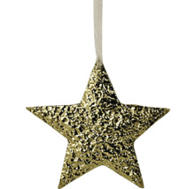 Vianočná ozdoba v tvare hviezdy s pútkom na zavesenie
