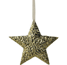 Ozdoba na vianočný stromček v tvare hviezdy s pásikom na zavesenie.