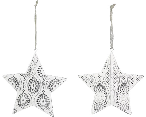 Dve ozdobné hviezdy na zavesenie s filigránovými výrezmi