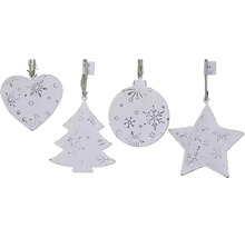 Sada ozdôb na vianočný stromček s tvarmi srdca, stromu, gule a hviezdy