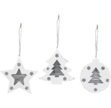 Sada ozdôb na vianočný stromček z hviezdy, stromu a gule