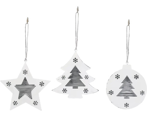 Sada ozdôb na vianočný stromček z hviezdy, stromu a gule