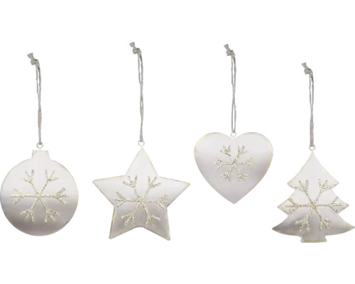 Závesná dekorácia srdca/vločka/strom/hviezda, číra viac druhov cena za 1 ks Sada ozdôb na vianočný stromček s guľou, hviezdou, srdcom a jedľou