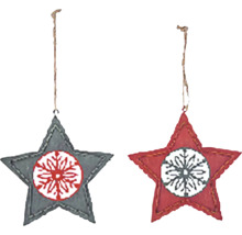 Dva hviezdicové prívesky so vzorom snehovej vločky