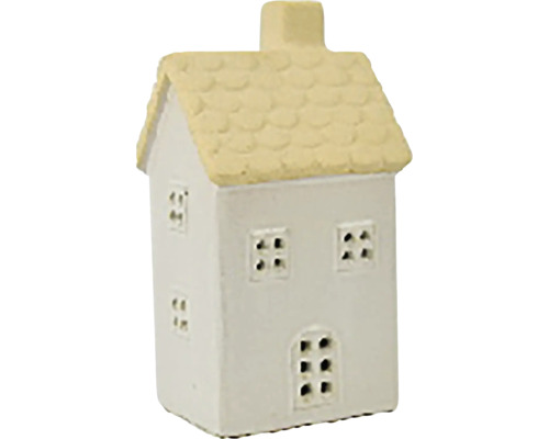 Dekoratívna miniatúrna figúrka domu so strechou a oknami