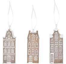 Tri dekoratívne domy na zavesenie