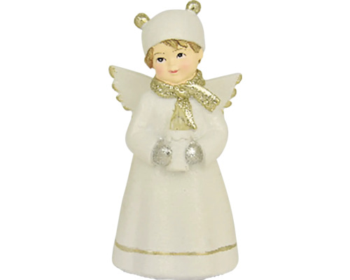 Dekoratívna figúrka anjela s čiapkou a krídlami ako vianočná dekorácia