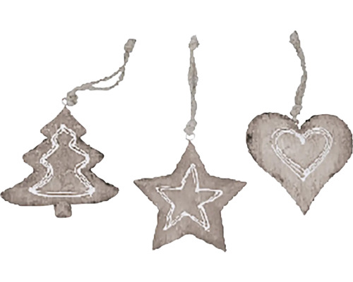 Vianočná ozdoba perníček mix 3 druhov cena za 1ks Tri ozdoby na vianočný stromček v tvare stromu, hviezdy a srdca