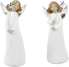 Dve stojace dekoračné figúrky anjelov s hviezdnou tyčou