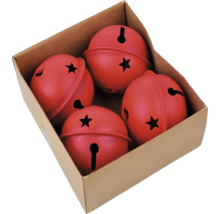 Štyri červené rolničky v kartónovej krabici