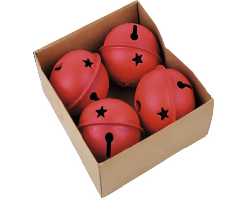 Štyri červené rolničky v kartónovej krabici