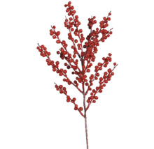 Dekoratívna vetva s červenými bobuľami na dekoráciu