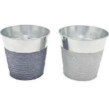 Dva kovové kvetináče s pleteným vzorom