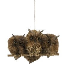 Dekoratívny predmet: Tri sovy na konári na zavesenie