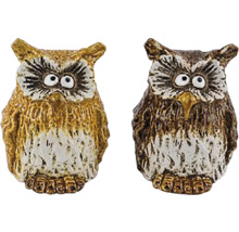 Dve sovie figúrky z umelého kameňa