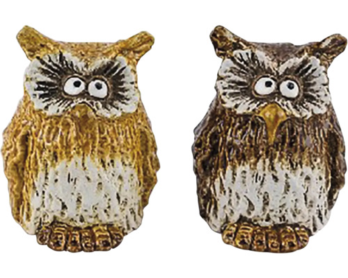 Dve sovie figúrky z umelého kameňa