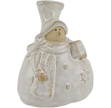 Dekoratívna figúrka snehuliaka s klobúkom a šálom