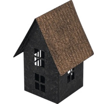 Dekoratívny model domu so sedlovou strechou a okennými otvormi.