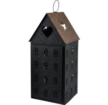 Svietnik v tvare domu s výrezmi v tvare srdca a hviezdy