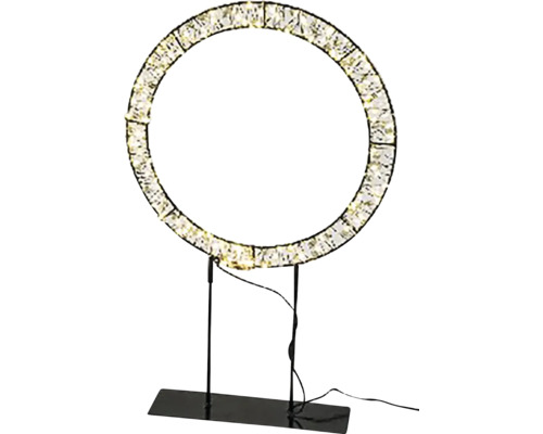 Vianočné osvetlenie veniec na podstavci 150LED kov biela/teplá 30x7x48 cm Dekoratívne kruhové svetlo s krištáľovými prvkami na podstavci
