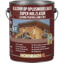 Lazúra na drevo v plechovke s nápisom Hornbach