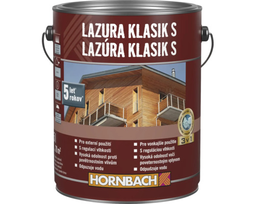 Farba Lazúra na drevo Klassik S pre vonkajšie použitie v kovovom vedre