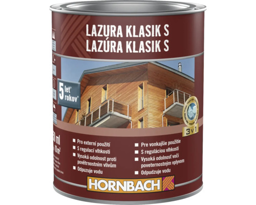 Lazúra na drevo Klassik S plechovka na vonkajšie použitie