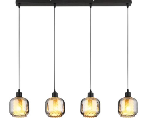 Závesné svietidlo so štyrmi sklenenými tienidlami