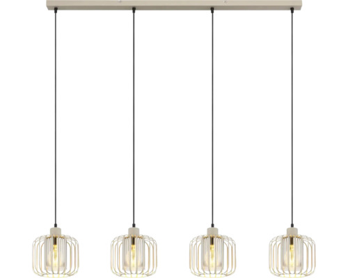 Závesné svietidlo so štyrmi žiarovkami a dizajnom kovovej klietky