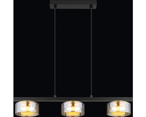 Závesné svietidlo s tromi sklenenými tienidlami pre interiér