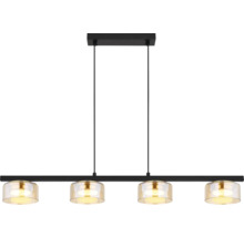 Závesná lampa so štyrmi svetlami a priehľadnými tienidlami