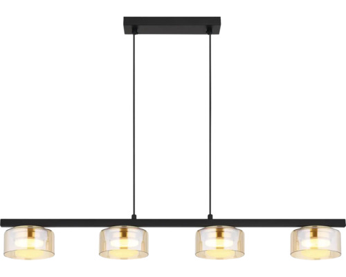 Závesná lampa so štyrmi svetlami a priehľadnými tienidlami