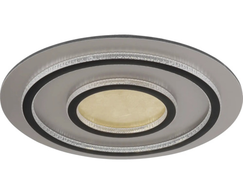 Okrúhle stropné svietidlo z kovu s krištáľovými akcentmi