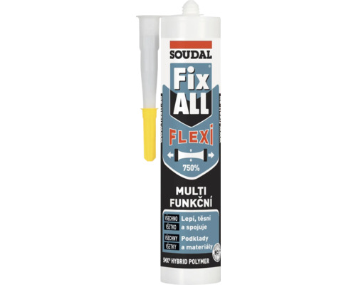 Lepiaci tmel Soudal Fix All Flexi 290 ml biely Kartuša lepidla Soudal Fix All Flexi
