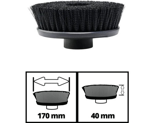Nadstavec s okrúhlou kefou s rozmermi 170 milimetrov a 40 milimetrov