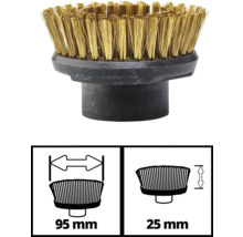 Hrnčeková kefa s mosadznými štetinami a rozmermi 95 x 25 milimetrov