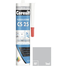 Ceresit Flexsilicone CS 25 sanitárny a tesniaci silikón, odtieň oceľ 107