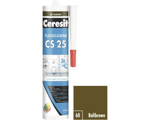 Ceresit Flexsilicone CS 25 sanitárny a obkladový tmel, Balibrown