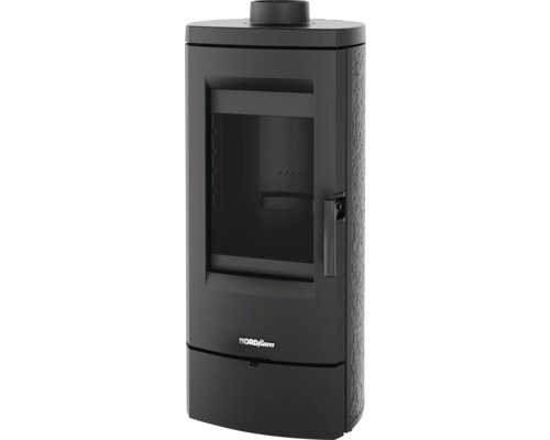 Krbové kachle Sora liatina čierna 7 kW sekundárne spaľovanie s externým prívodom vzduchu Krbové kachle Nordflam s presklenými dvierkami