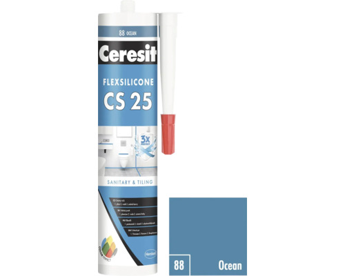Ceresit Flexsilicone CS 25 sanitárny a obkladový silikón, farba Ocean